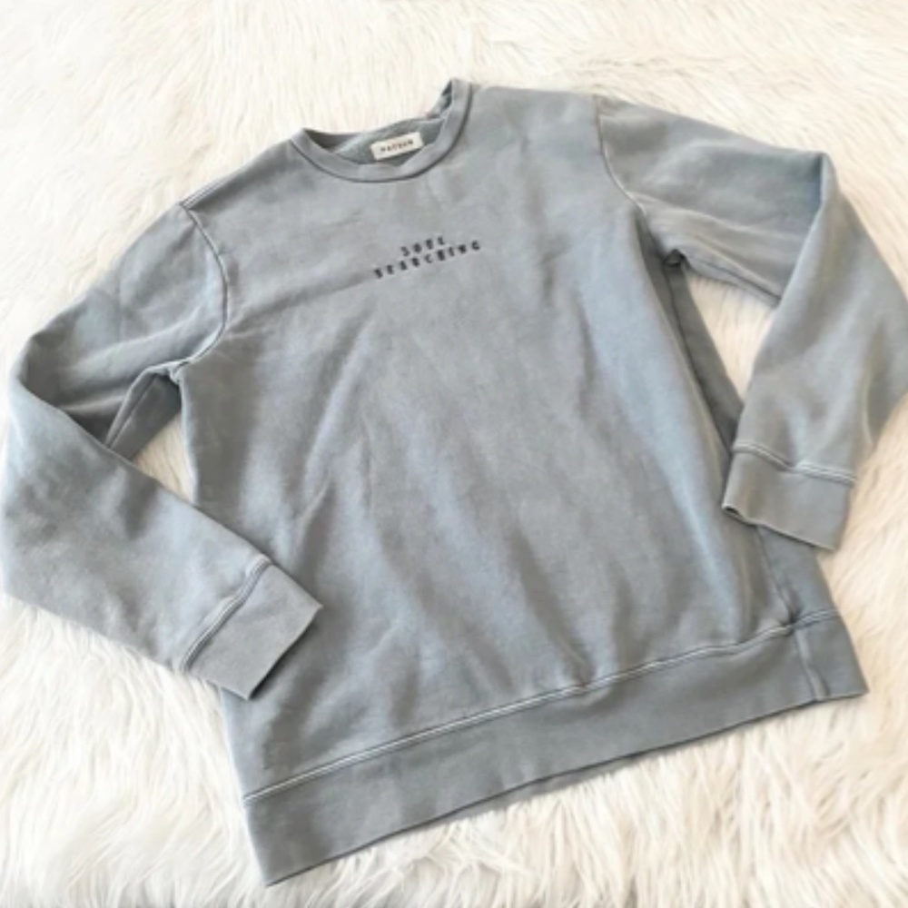 PacSun Blue/Grey oversized sweatshirt Womens Size Small “Soul Searching”